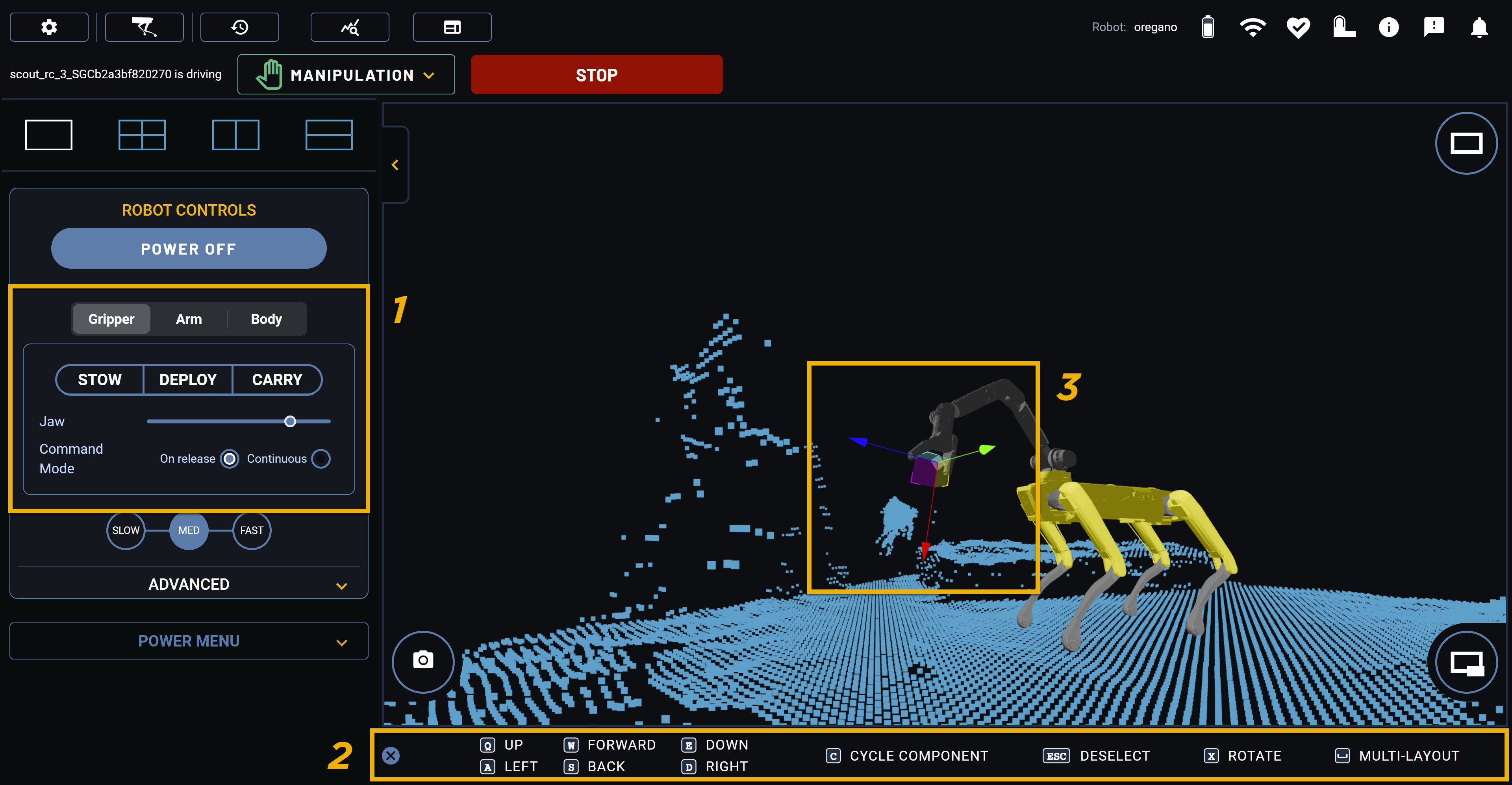 Control Spot Arm with Orbit
