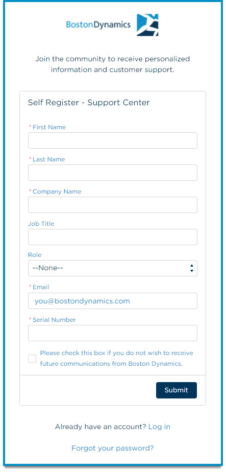 Support Center login access